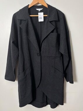CAbi Woman’s Sz M Lisbon Ponte Knit Topper Jacket 994 black Heather Stretch NWT